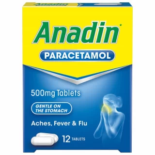 B&M Anadin Paracetamol Tablets 12pk