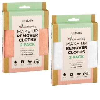 B&M Style Studio Make-Up Remover Cloths 2pk - Pink - Image 2