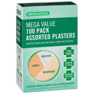 B&M Care Essentials Mega Value Assorted Plasters 100pk