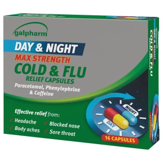 B&M Galpharm Day & Night 16pk Cold & Flu Relief Capsules