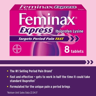 B&M Feminax Express Period Pain & Cramps Tablets 8pk - Image 2