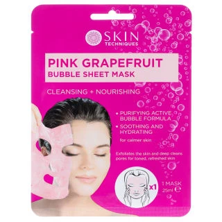 Skin Techniques Pink Grapefruit Bubble Sheet Mask