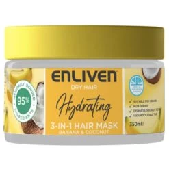 Enliven Hydrating 3-in-1 Hair Mask 350ml - Banana & Coconut