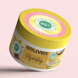Enliven Hydrating 3-in-1 Hair Mask 350ml - Banana & Coconut - Image 3