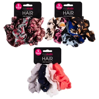 Style Studio Hair Scrunchies 5pk - Gold Stars - Image 8